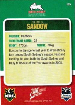 2009 Select Classic #155 Chris Sandow Back